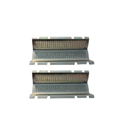 Two curved rice mill screen sections with slotted mounting edges